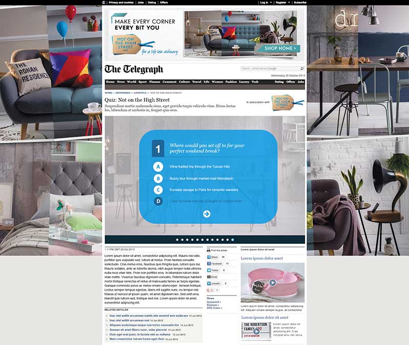 Not on the High Street - final design in situ