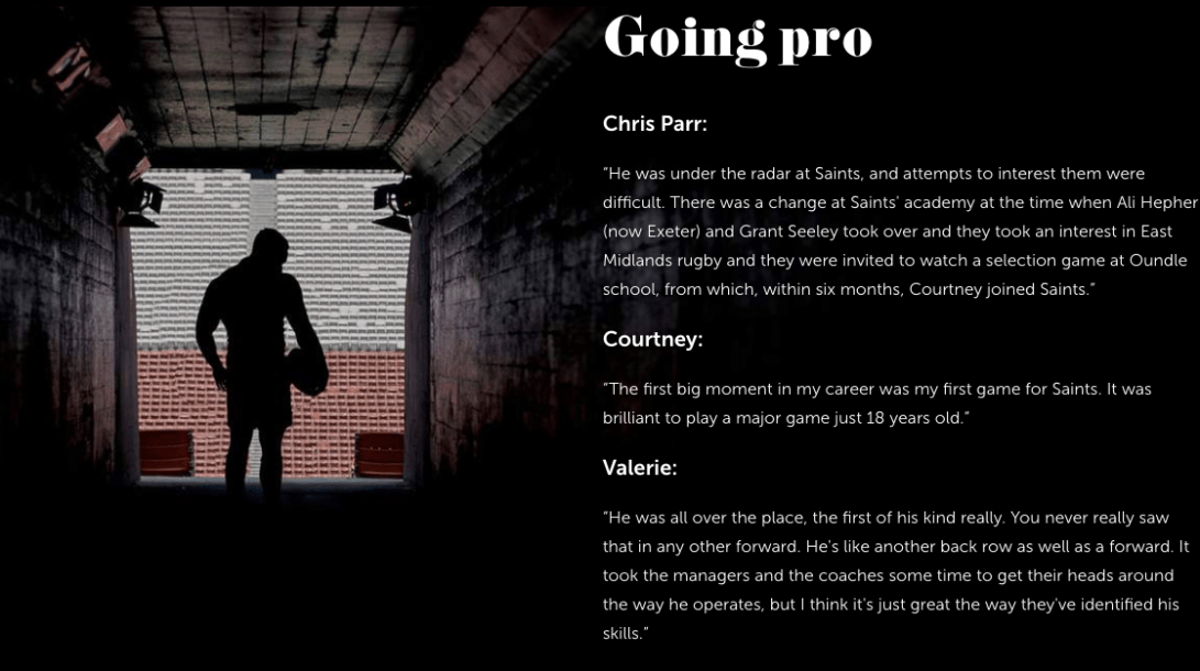 Dove Rugby - Parallax site